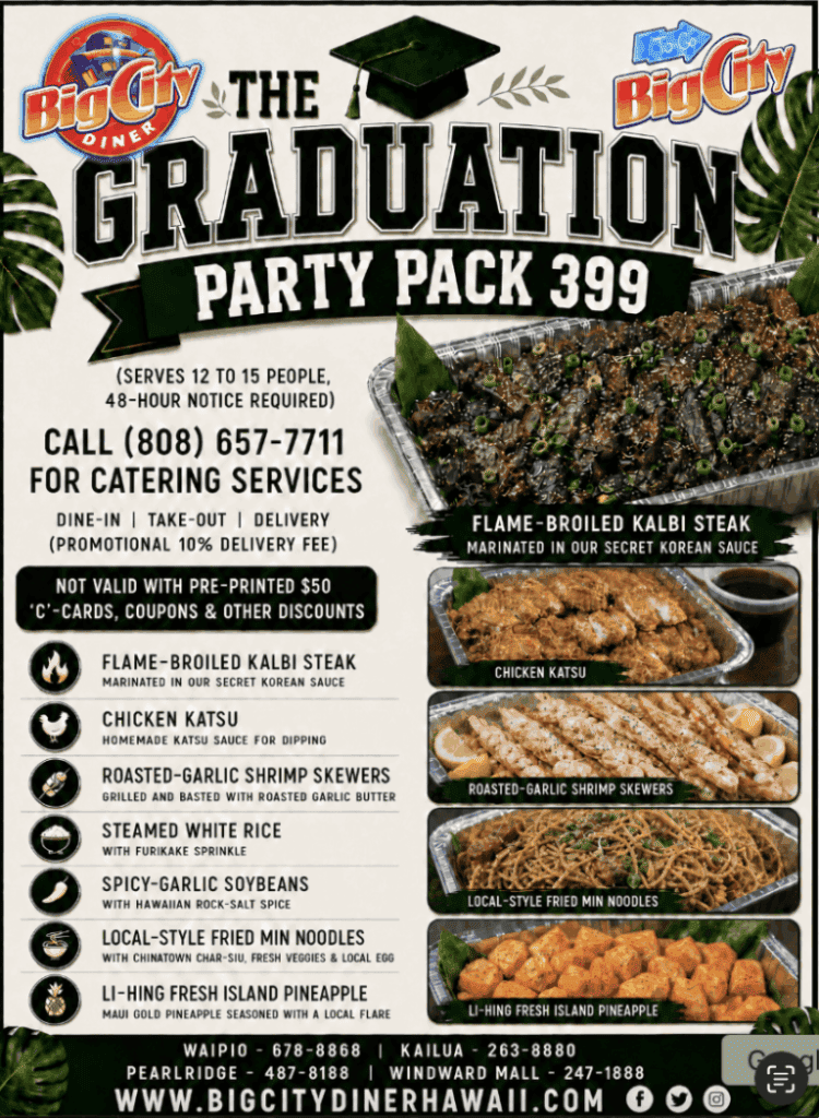 Big City diner catering flyer