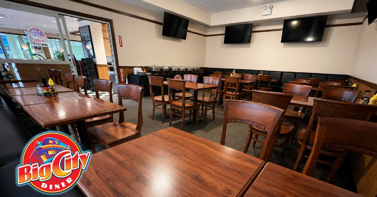 Big City Diner dining room for fantasy football parties in Hawaii